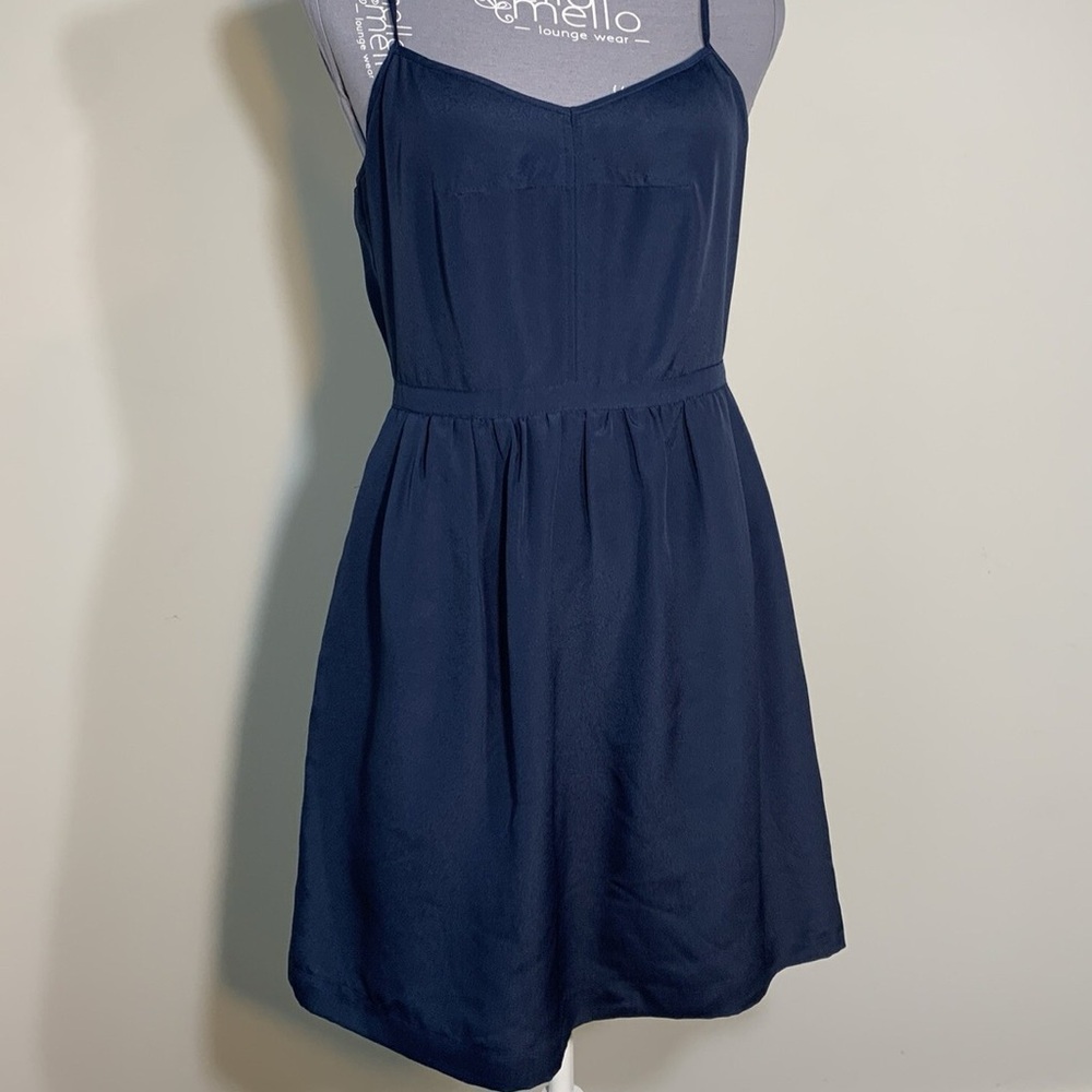 J. Crew Navy Blue Spaghetti Strap Dress